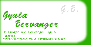 gyula bervanger business card